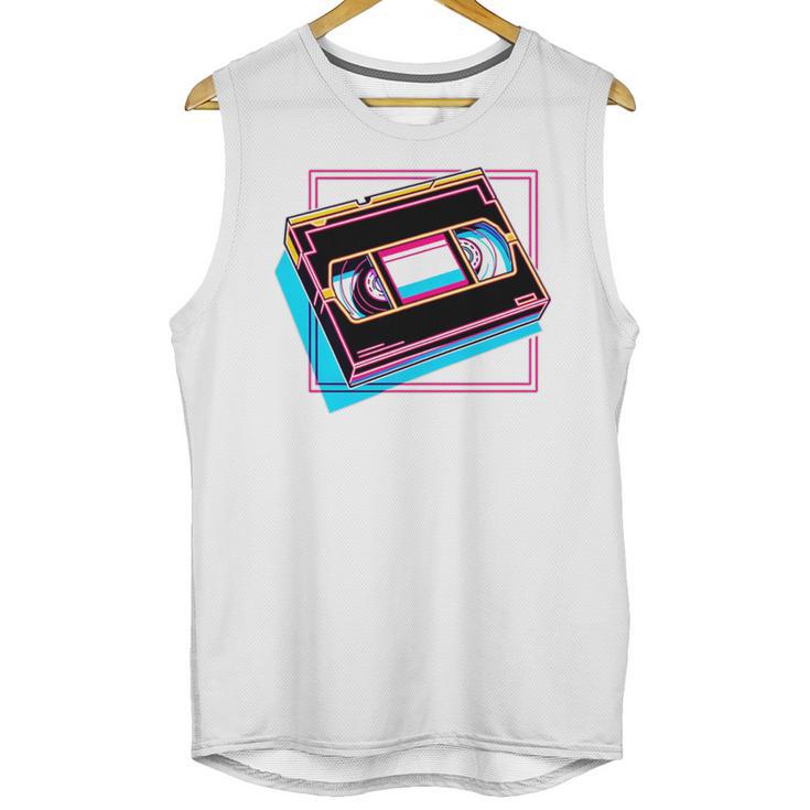 Retro VHS Vaporwave Video Cassette Nostalgia Geek Chic Premium Tri-Blend Unisex Tank Top