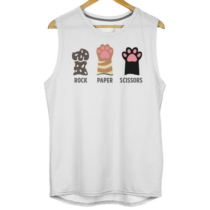 Rock Paper Scissors Hand Game Cute Paw Cat Introvert Unisex Tank Top