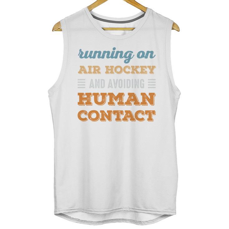Running On Air Hockey Social Introvert Humor Vintage Unisex Tank Top