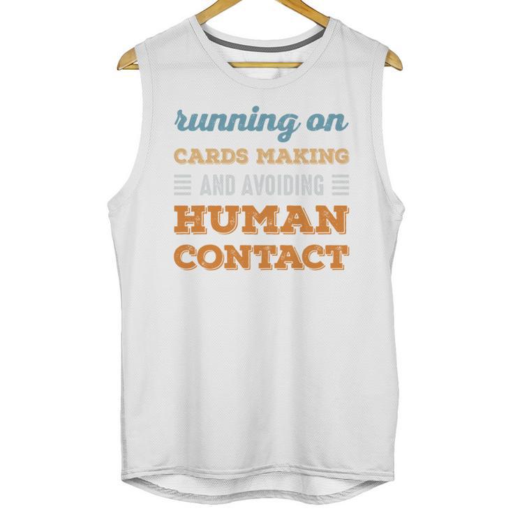 Running On Cards Making Social Introvert Humor Vintage Unisex Tank Top