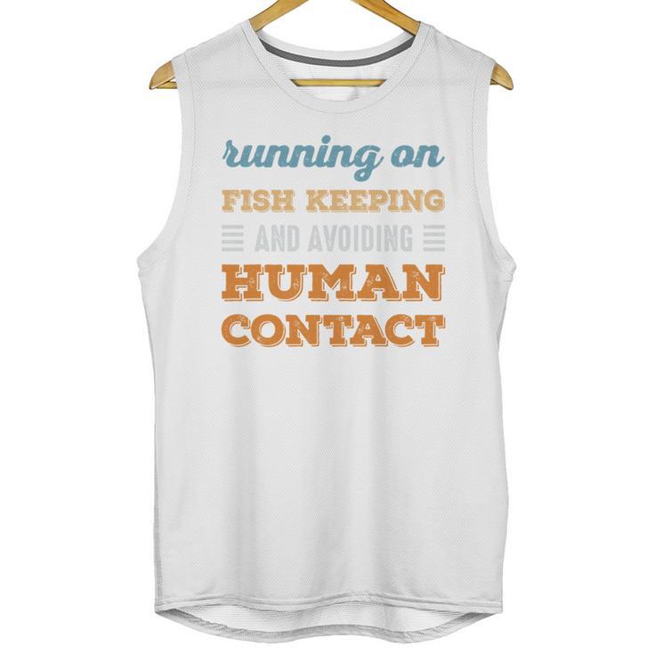 Running On Fish Keeping Social Introvert Humor Vintage Unisex Tank Top