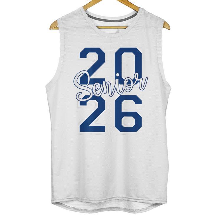 Senior 2026 Graduation Varsity Navy Blue On The Back Unisex Tank Top