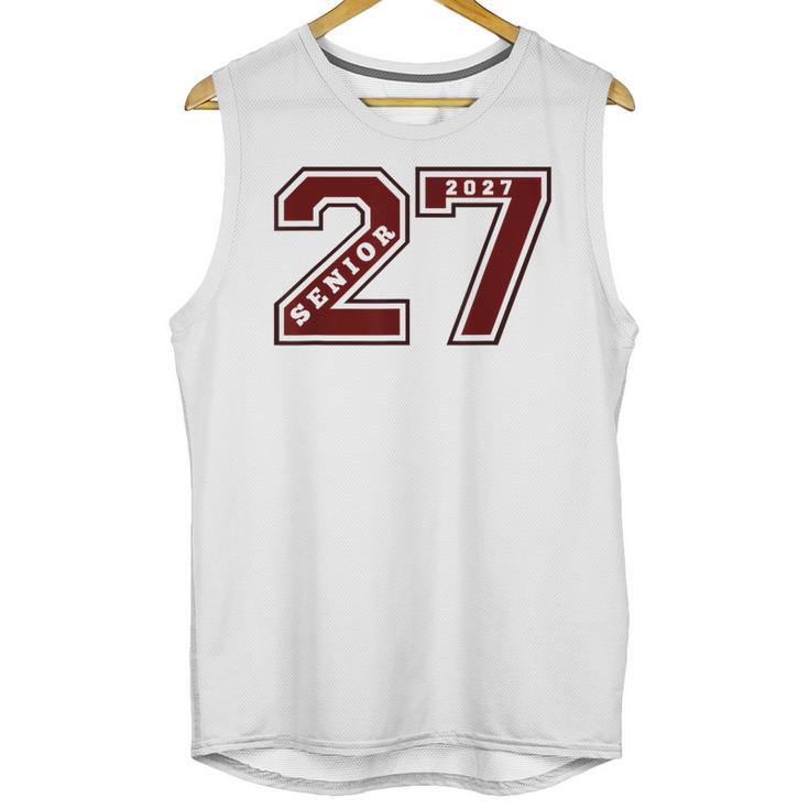 Senior 2027 Maroon Senior Class Of 27 Jersey Graduation Unisex Tank Top