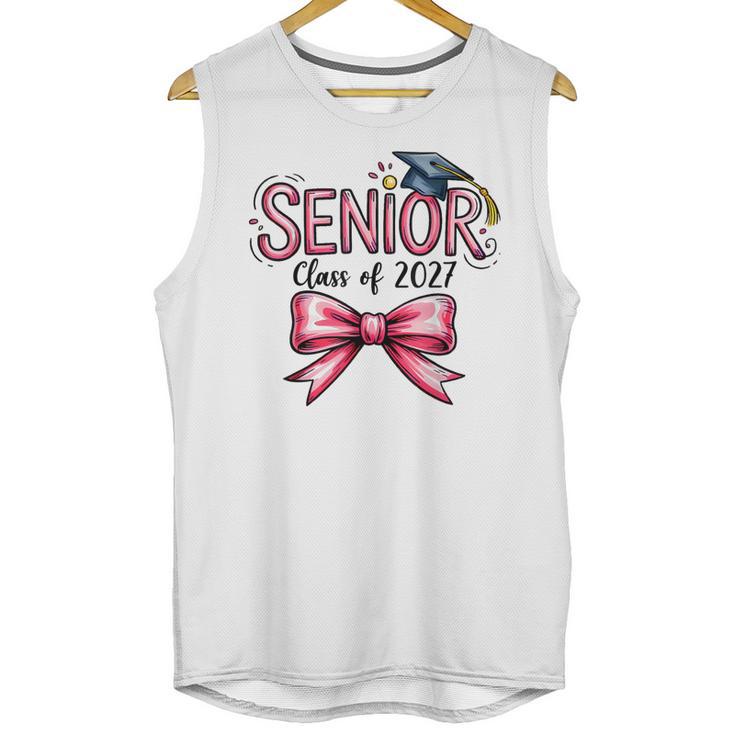 Senior Class Of 2027 Coquette Pink Bow Graduation 2027 Girls Unisex Tank Top