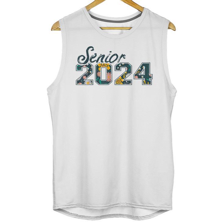 Senior Graduation Class Of 2024 Cute Senior 2024 Flowers Unisex Tank Top