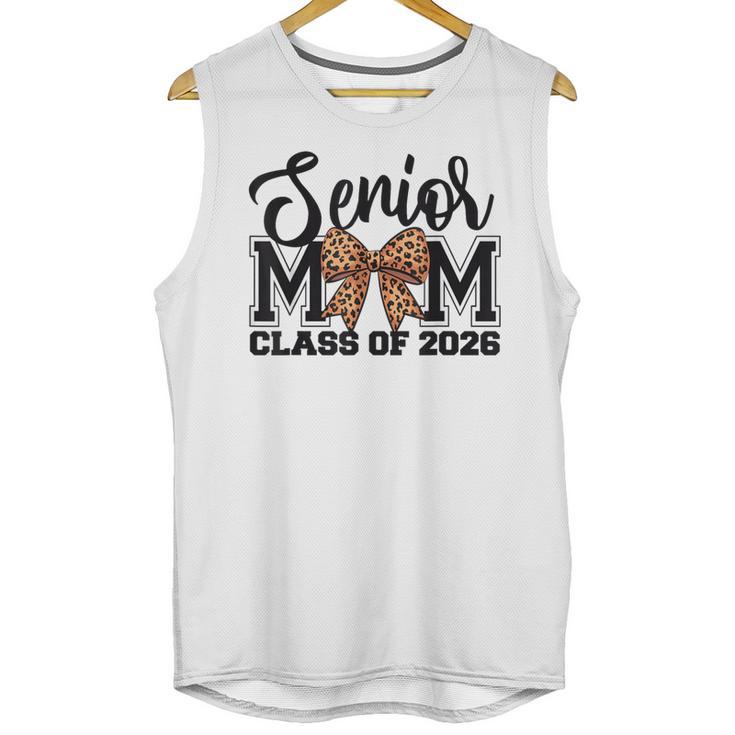 Senior Mom Class Of 2026 Graduation Leopard Coquette Bow Unisex Tank Top