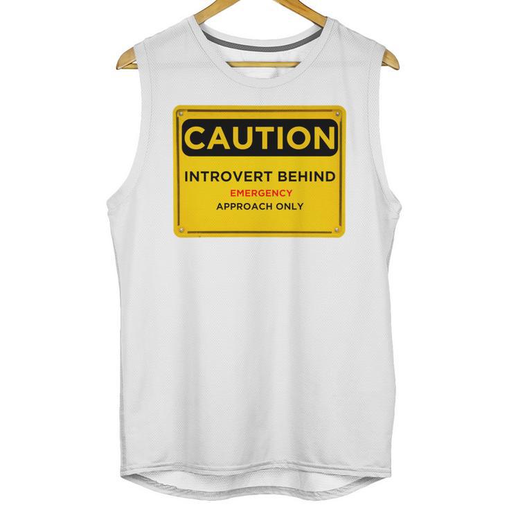 A Simple Yellow Warning Sign For Introvert Unisex Tank Top