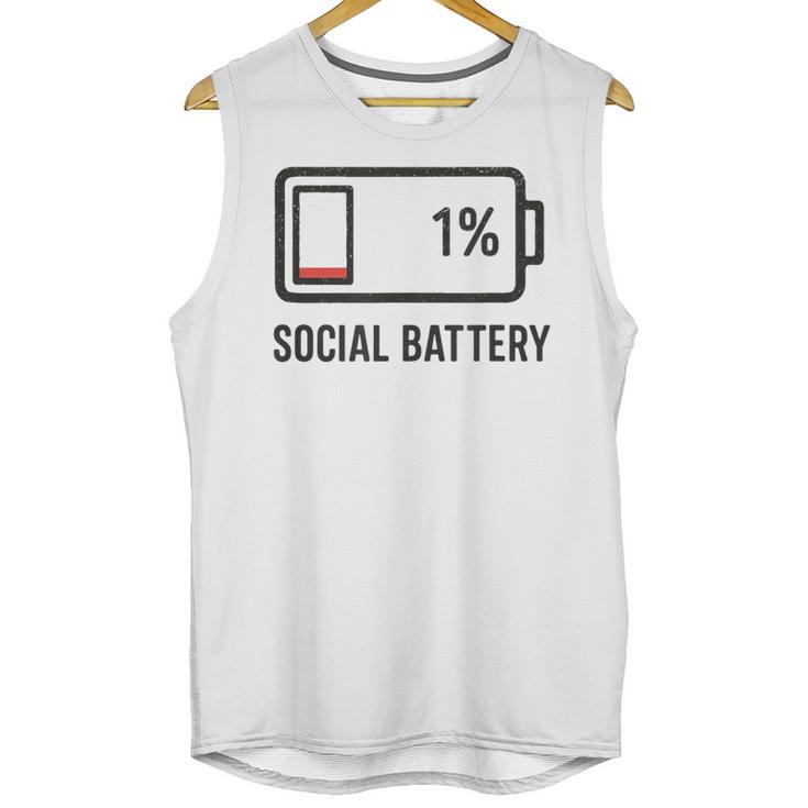 Social Battery 1 Shirt Introvert Anti Social Tee Gif Unisex Tank Top