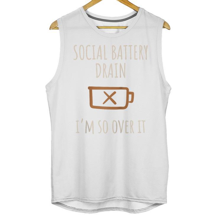 Social Battery Drain I'm So Over It Introvert Homebody Line Raglan Baseball Tee Unisex Tank Top