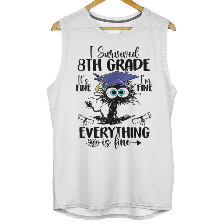 I Survived 8th Grade Graduated  Cat Graduation Unisex Tank Top