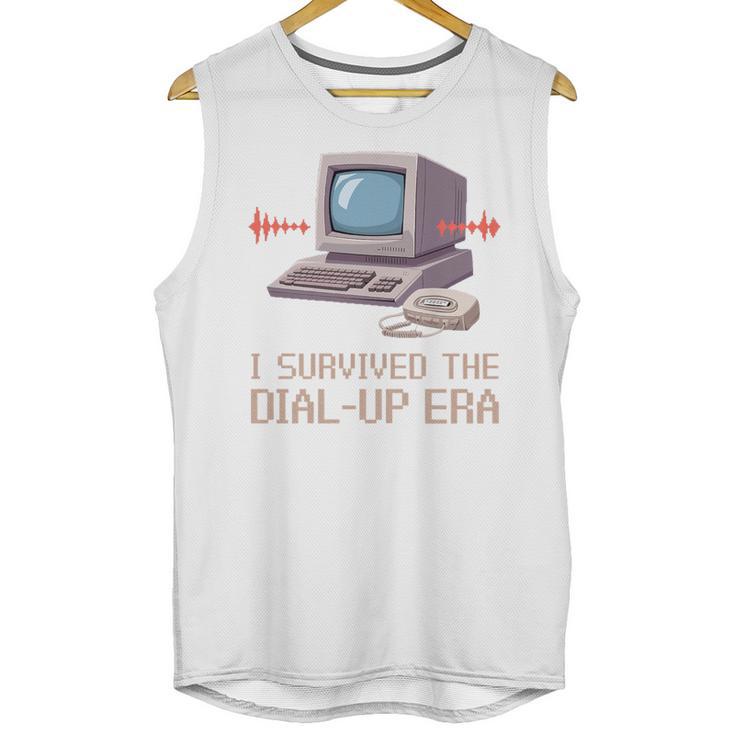 I Survived The Dial-Up Era Retro 90s Nostalgia Premium Tri-Blend Unisex Tank Top