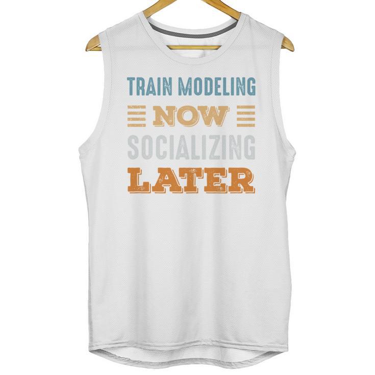 Train Modeling Now Minimal Socializing Introvert Vintage Unisex Tank Top