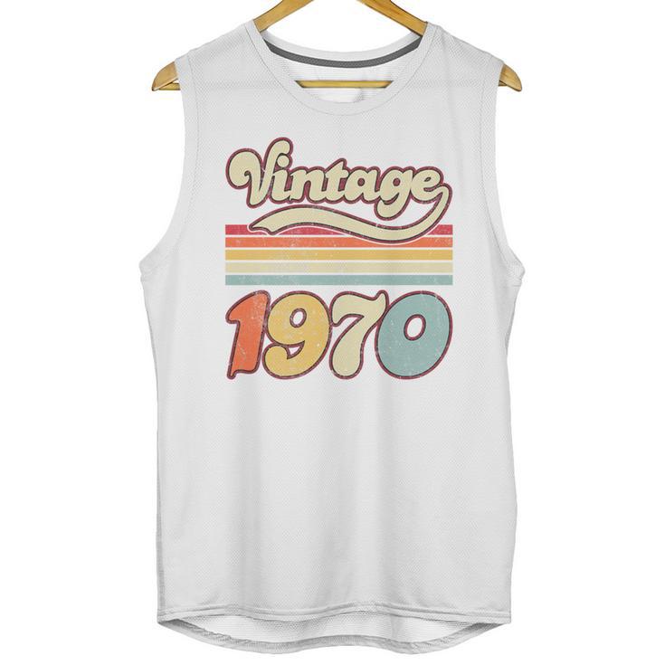 Vintage 1970 Birthday Retro Style 70's Born Nostalgia Outfit Premium Tri-Blend Unisex Tank Top