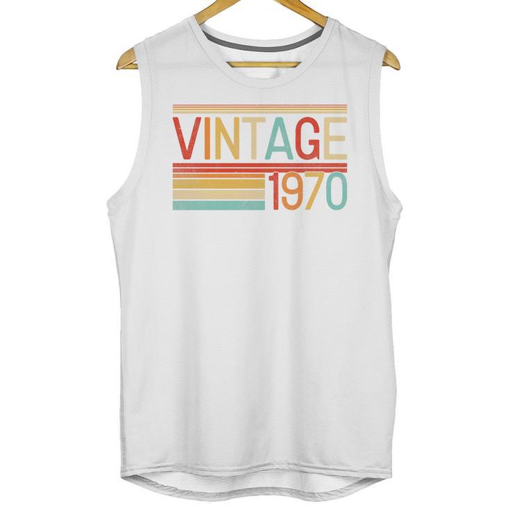 Vintage 1970 Birthday Retro Style 70's Born Nostalgia Party Premium Tri-Blend Unisex Tank Top