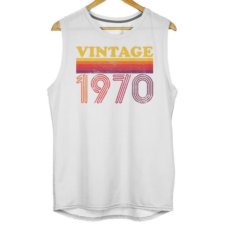 Vintage 1970 Retro Style 70's Born Nostalgia Vibes Birthday Premium Tri-Blend Unisex Tank Top