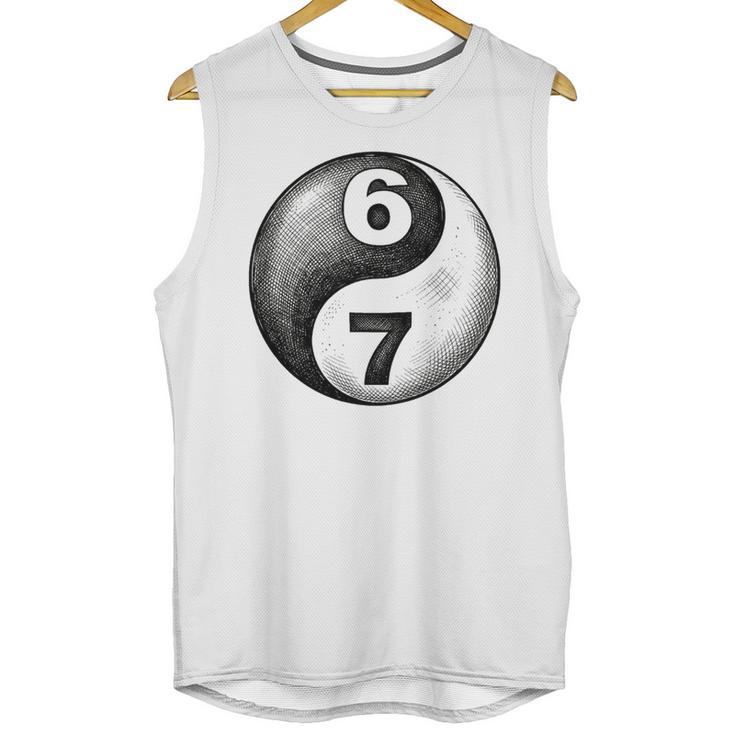 Vintage 6 7 Sketch Yin Yang Namaste Six Seven Nostalgia Unisex Tank Top
