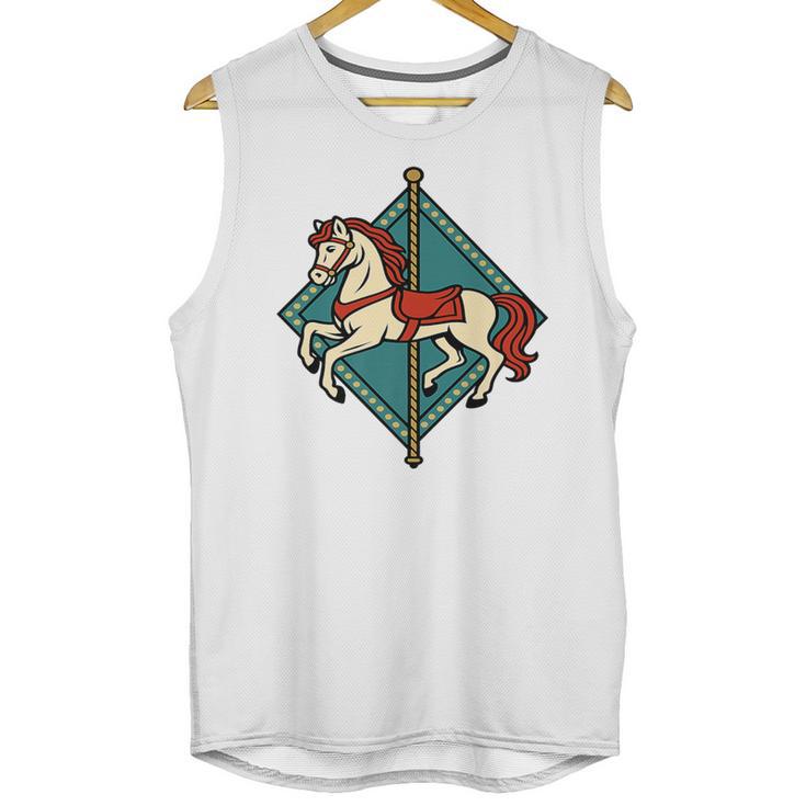 Vintage Carousel Horse Merry Go Round Nostalgia Art Premium Unisex Tank Top