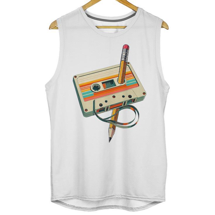 Vintage Pencil Rewind Cassette Tape Nostalgia Party 80s 90s Premium Unisex Tank Top