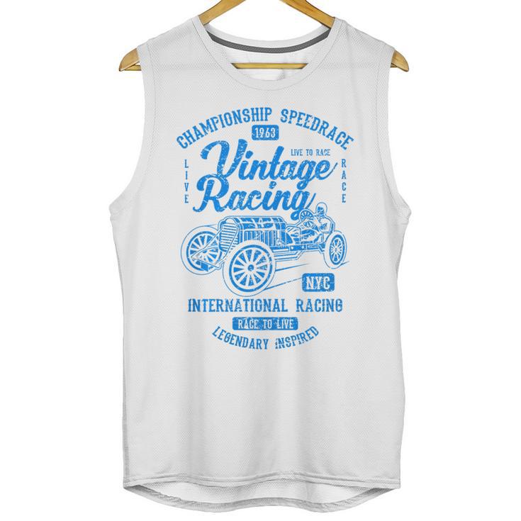 Vintage Racing Automotive Nostalgia Distressed Car Premium Tri-Blend Unisex Tank Top