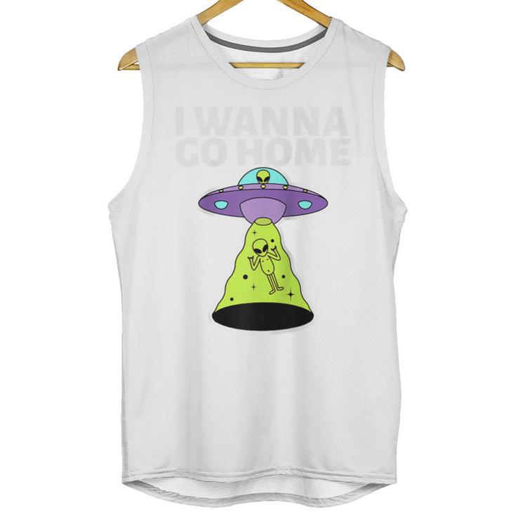 I Wanna Go Home Introvert UFO UAP Flying Saucer Trippy Alien Raglan Baseball Tee Unisex Tank Top