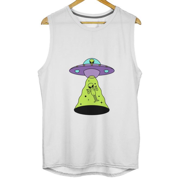 I Wanna Go Home Introvert UFO UAP Flying Saucer Trippy Alien Unisex Tank Top