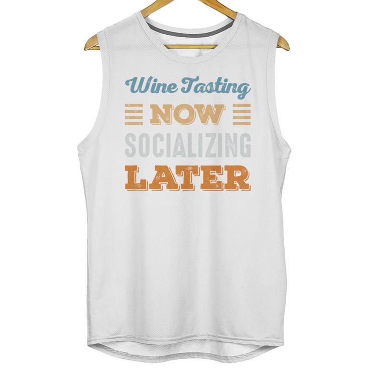 Wine Tasting Now Minimal Socializing Introvert Vintage Unisex Tank Top