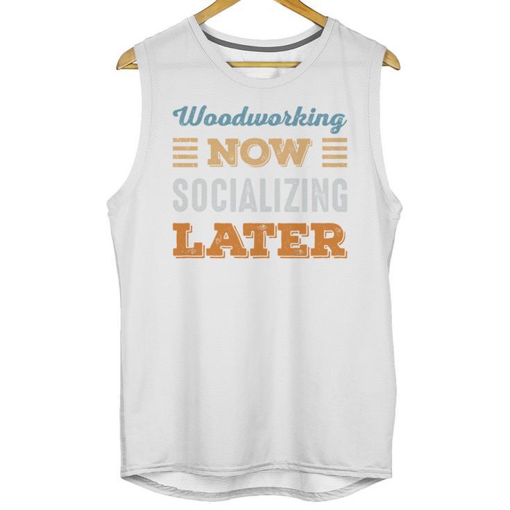 Woodworking Now Minimal Socializing Introvert Vintage Unisex Tank Top