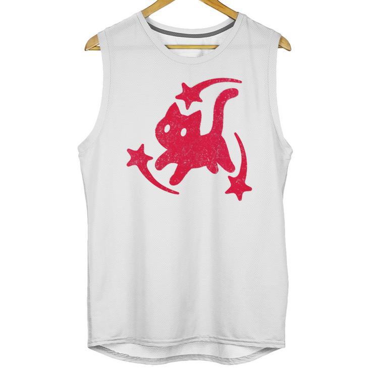 Yk2 Grunge Scary Cat With Shooting Stars 90s Nostalgia Unisex Tank Top