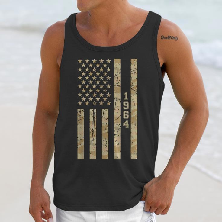 1964 Year Nostalgia Desert Camo Distressed American Flag Unisex Tank Top 1964 Year Nostalgia Desert Camo Distressed American Flag Unisex Tank Top