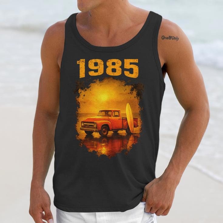 1985 Vintage Sunset Surf Truck Retro Beach Nostalgia Unisex Tank Top 1985 Vintage Sunset Surf Truck Retro Beach Nostalgia Unisex Tank Top