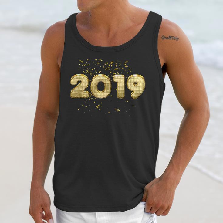 2019 Gold Confetti GraduationShirt High School College Unisex Tank Top
