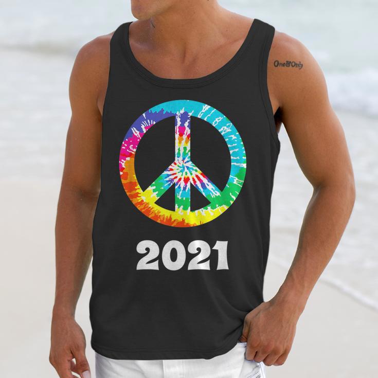 2021 Graduation Class Year Tie Dye Peace Sign Graduate Shirt Unisex Tank Top