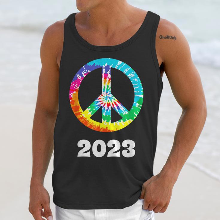 2023 Graduation Class Year Tie Dye Peace Sign Graduate Shirt Unisex Tank Top