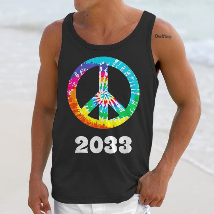 2033 Graduation Class Year Tie Dye Peace Sign Unisex Tank Top