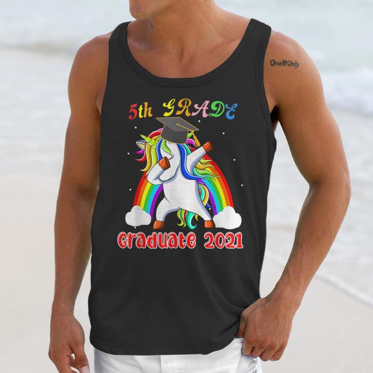 5th Grade Graduate Class 2021 Dabbing Unicorn Graduation Unisex Tank Top