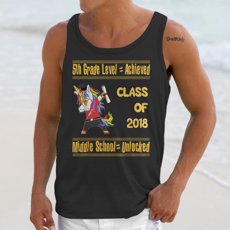 5th Grade Graduation Shirt Dabbing Unicorn Boys Class 2018 Unisex Tank Top