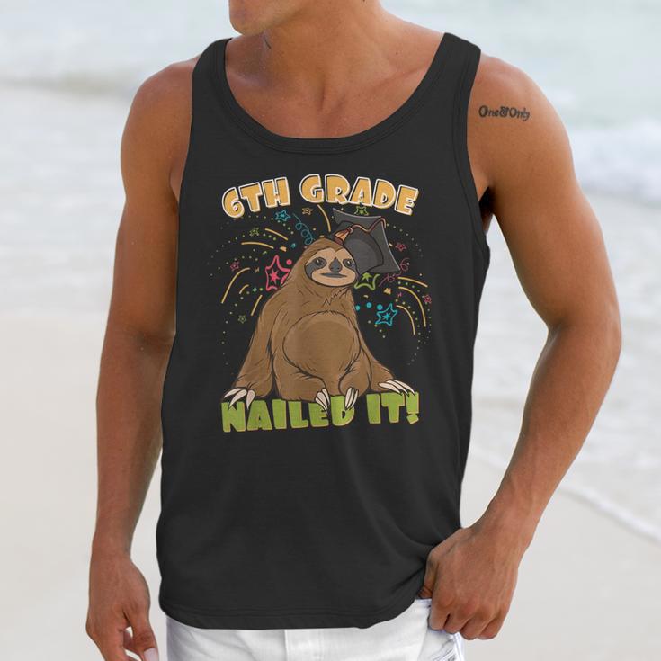 6th Grade Graduation Sloth Nailed It Class Of 2025 Unisex Tank Top