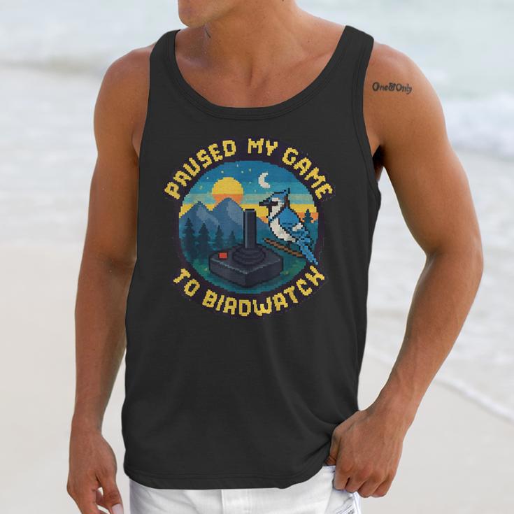 8-Bit Gamer Birder Blue Jay Arcade Nostalgia Nature Unisex Tank Top 8-Bit Gamer Birder Blue Jay Arcade Nostalgia Nature Unisex Tank Top