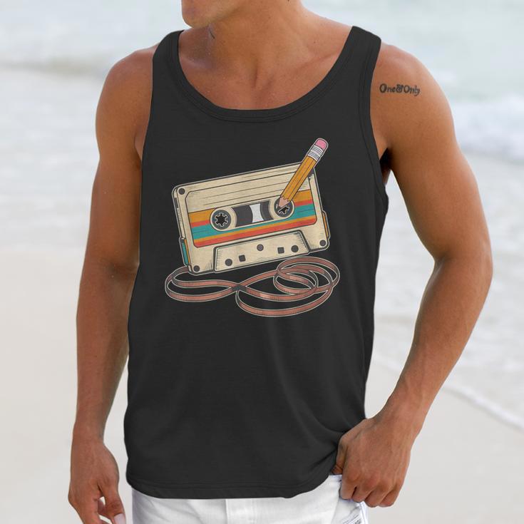80s 90s Retro Party Costume Nostalgia Cassette Tape Pencil Unisex Tank Top
