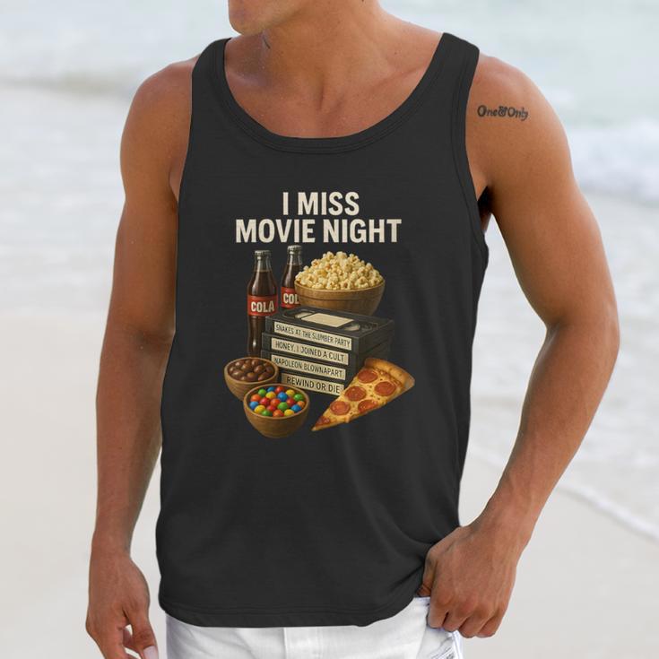 80's & 90's Nostalgia T- Shirt I Miss Movie Night Unisex Tank Top