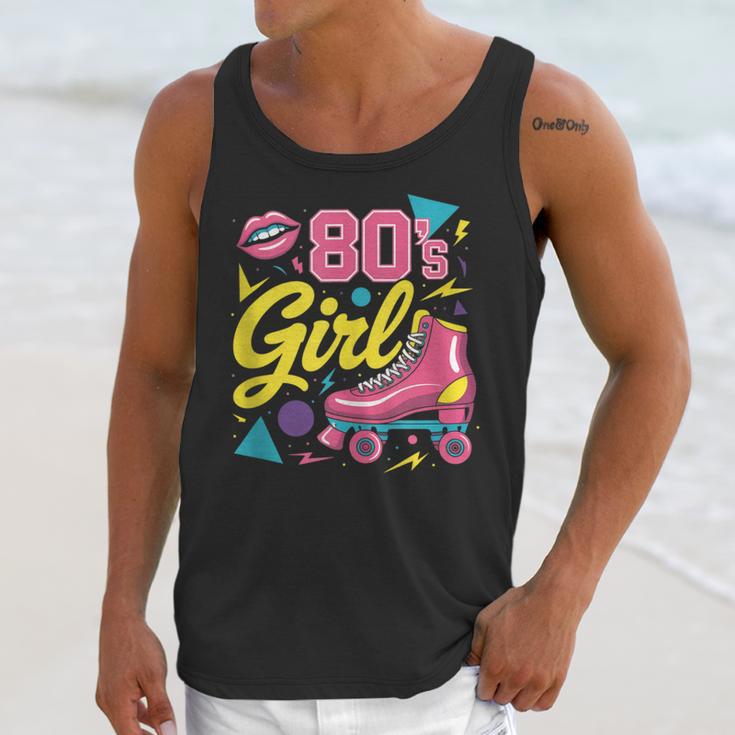 80's Girl Roller Skates Skating Eighties 1980s Nostalgia Unisex Tank Top