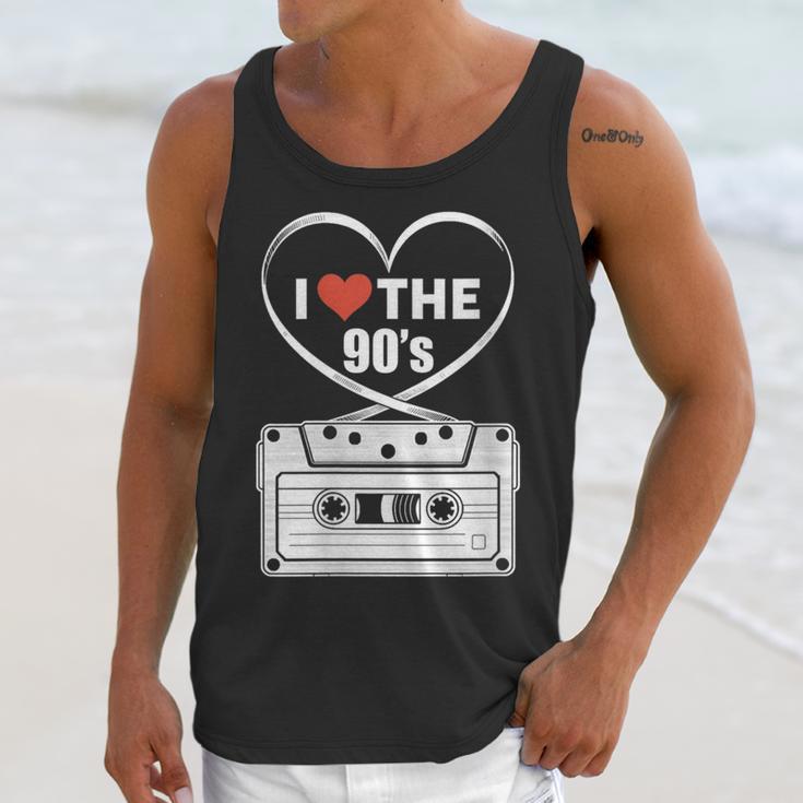 90s Nostalgia Cassette Heart Retro I Love The 90s Unisex Tank Top