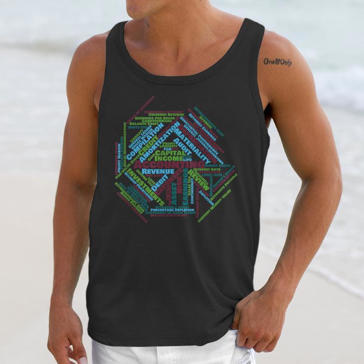 Accounting Major Shirt Graduation College CPA Word Cloud Unisex Tank Top