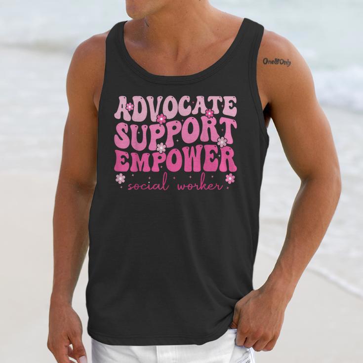 Advocate Support Empower Groovy Social Worker Graduation MSW Unisex Tank Top