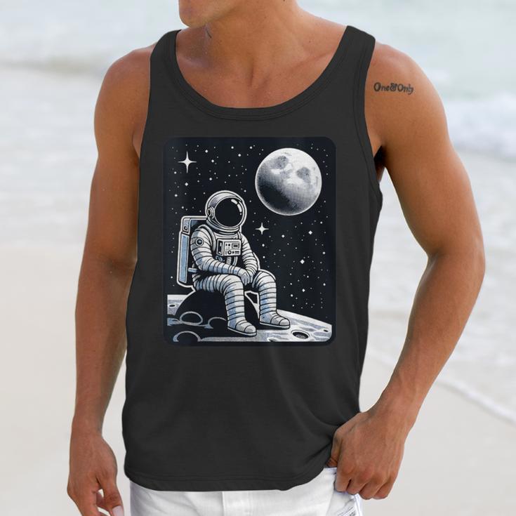 Aesthetic Spaceman Astronaut On The Moon Space Introvert Unisex Tank Top
