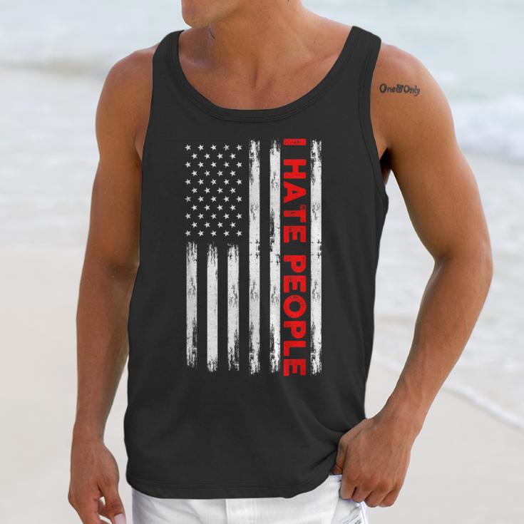 American Flag Loner Geeks Antisocial For Introvert Pride Unisex Tank Top