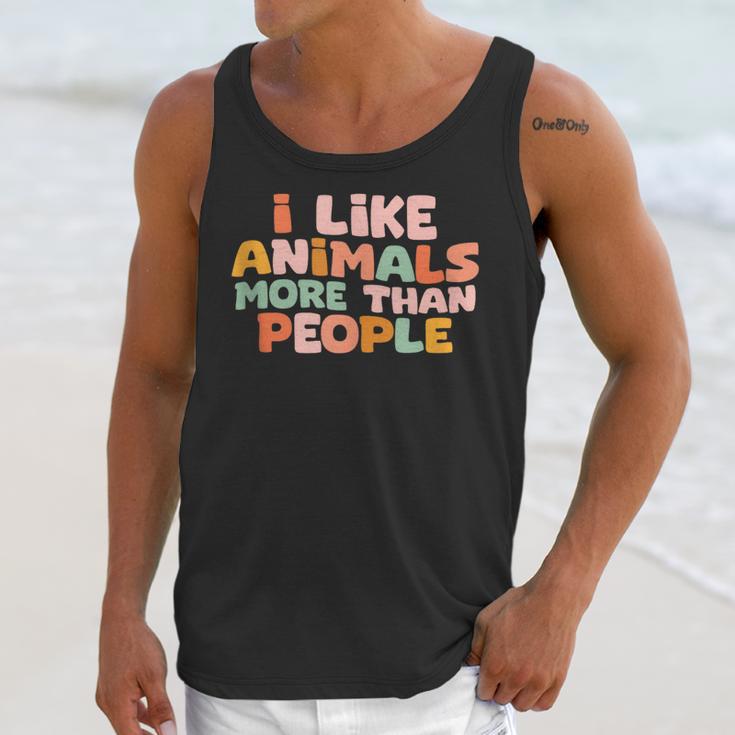 I Like Animals More Than People Sarcastic Introvert Unisex Tank Top I Like Animals More Than People Sarcastic Introvert Unisex Tank Top