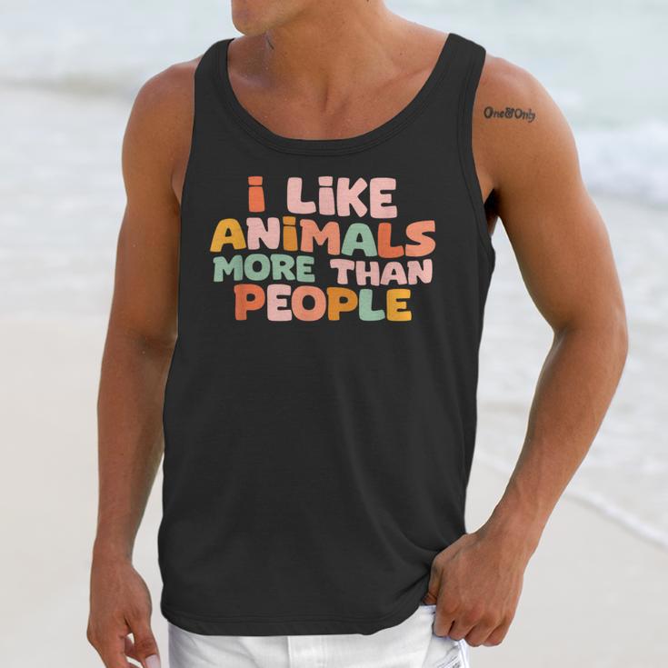 I Like Animals More Than People Sarcastic Introvert Unisex Tank Top I Like Animals More Than People Sarcastic Introvert Unisex Tank Top
