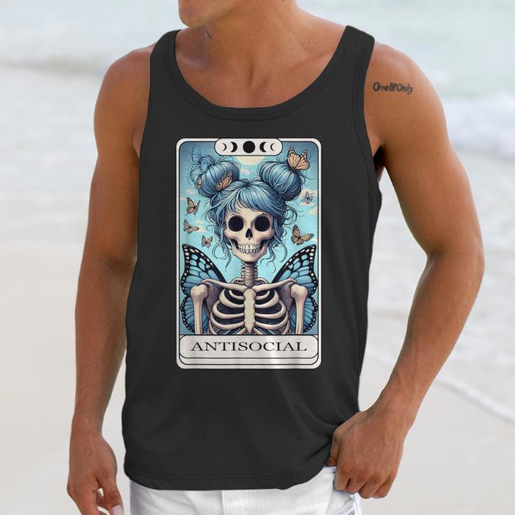 Antisocial Butterfly Tarot Card Introvert Women Stay Home Unisex Tank Top