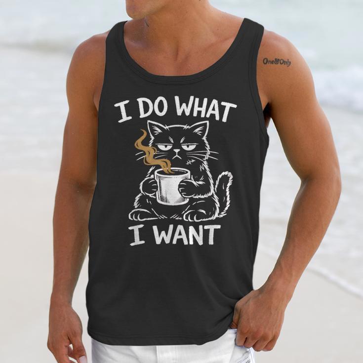 Antisocial Introvert Cat Coffee Sarcastic Attitudes Graphic Unisex Tank Top